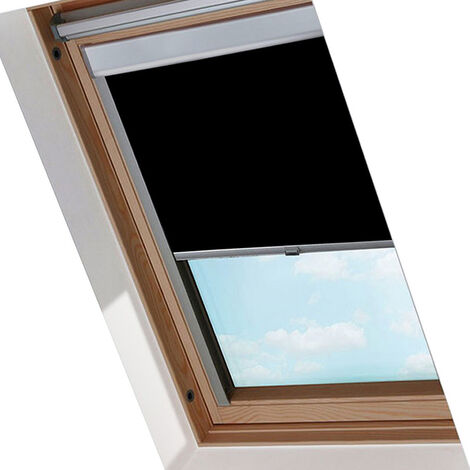 VINGO Verdunkelungsrollo Blickdicht Dachfensterrollo 100% Verdunkelung Aluminiumrahmen fuer VELUX Dachfenster Thermo-Rollo