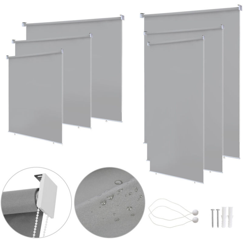 Vingo - Store vertical Store d'extérieur pour balcon Store enrouleur Protection solaire - Paravent extérieur rétractable - 180x140CM Gris
