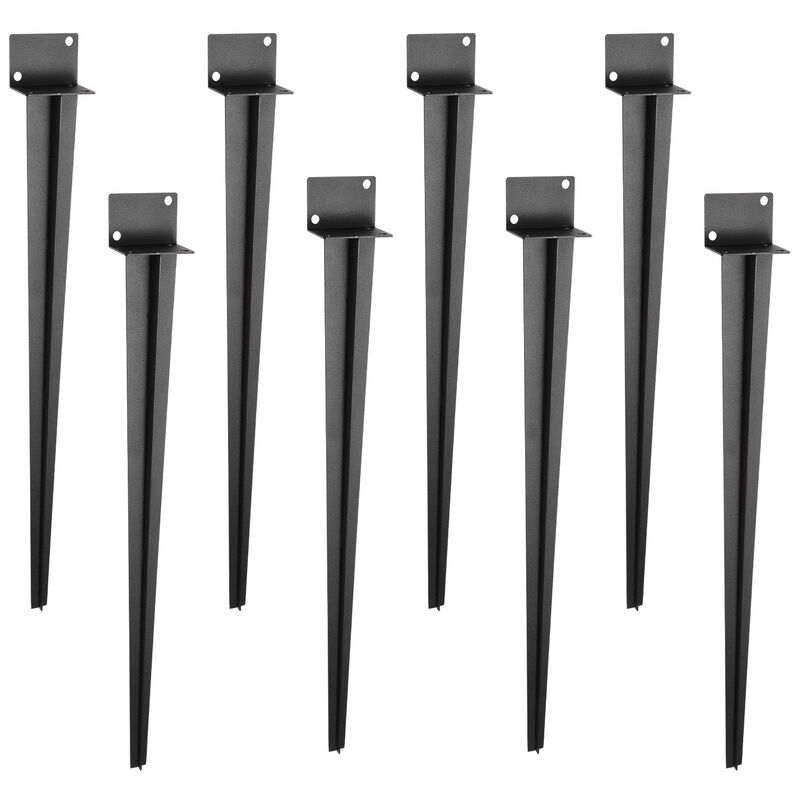 Support à enfoncer Accessoire pour poteau Piquet pour poteau de clôture -Longueur 700 mm 8 pièces - Vingo