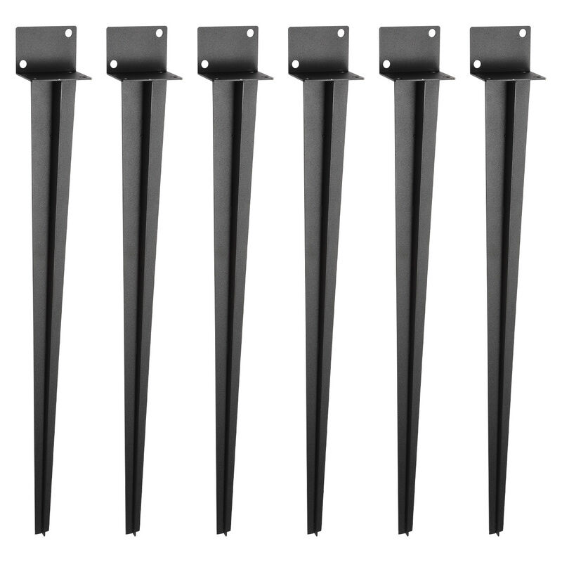 Support à enfoncer Accessoire pour poteau Piquet pour poteau de clôture -Longueur 700 mm 6 pièces - Vingo