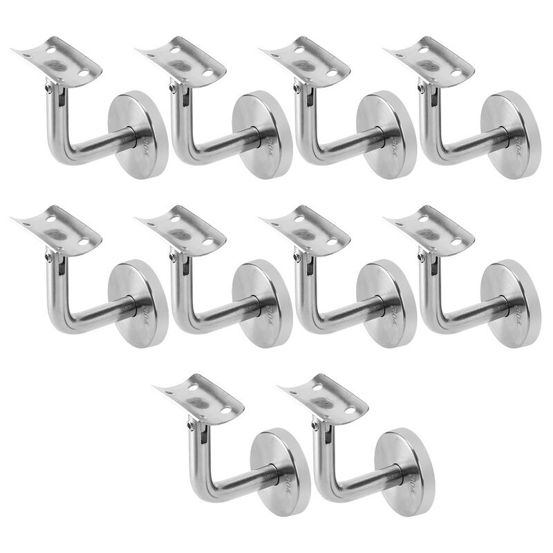 Vingo - Support Main Courante 10 Pièces Inox 304 pour Rampe Escalier Support Mural Rampe Bois Argent