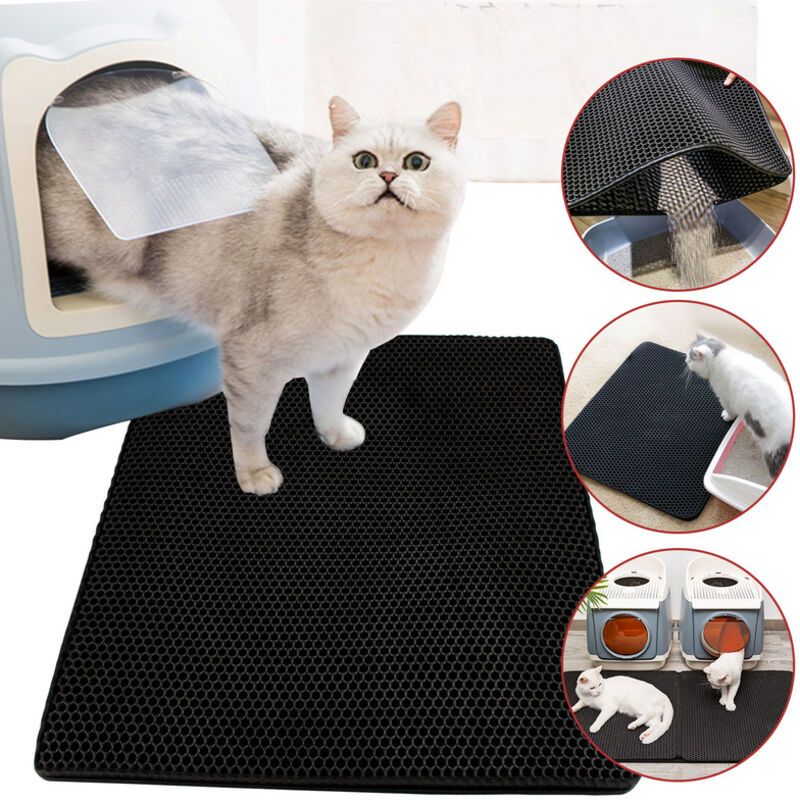 SWANEW Tapis litière pour chat Tapis de litière pour chat Tapis de litière en nid d'abeille Tapis imperméables non toxiques 78 × 60cm