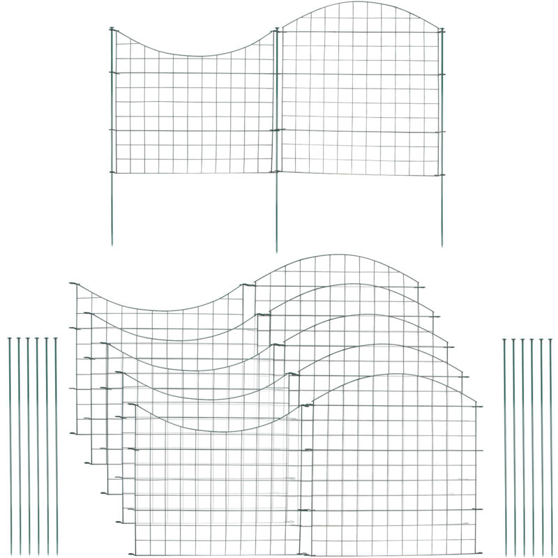 Teichzaun Teichschutzzaun Oberbogen Zaunset Gartenzaun Steckzaun 22tlg Set - Vingo