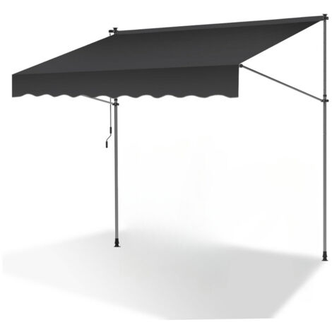 VINGO Tenda a bracci manuale Tenda retrattile senza foratura 400x120cm Grigio