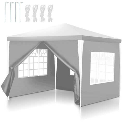 Hengda Tente Pavillon Tente de réception Construction en acier Résistant à  la corrosion 3x3m Blanc