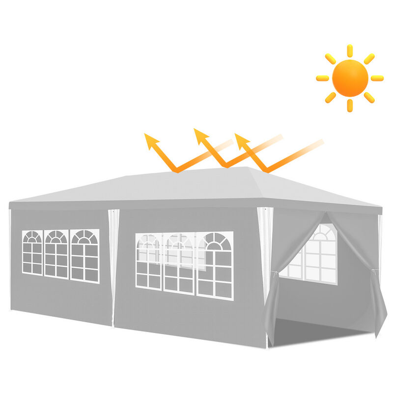 Tente Pavillon Tente de Jardin Pavillon – Tente de fête robuste et haut de gamme avec pergola 3x6m Blanc - Vingo