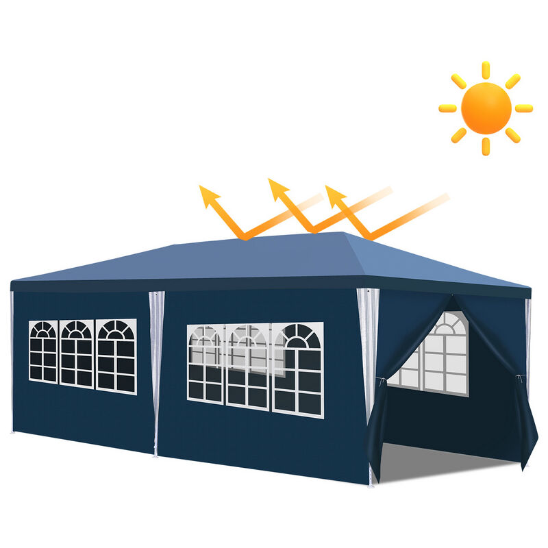 Vingo - Tente Pavillon Tente de Jardin – Tente pratique pour la plage, montage facile avec Easy-Klett, parfait pour les fêtes 3x6m Bleu - Bleu