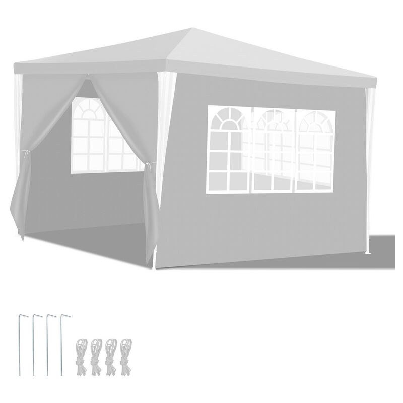 Tente Pavillon Tente de réception Manifestations d'entreprise Nettoyage facile 3x3m Blanc - Vingo