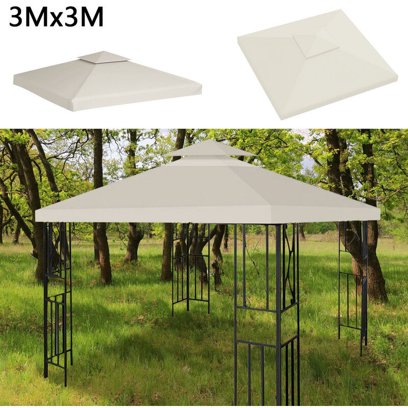 Toit de rechange pa pour tente de réception Bâche de toit Pavillon 3x3M pour pavillon de jardin - Vingo