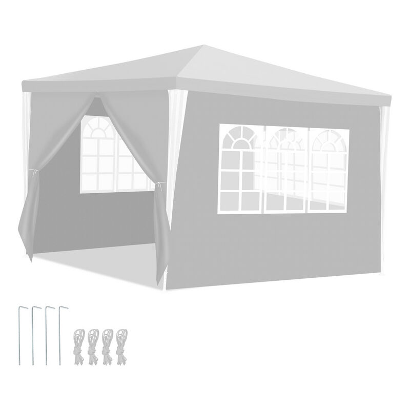 Tonnelle de jardin Tente de réception avec parois latérales 3x3m Blanc - Vingo