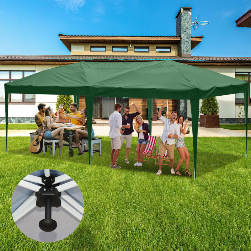 Tonnelle de Jardin Tente Pliante Protection du Soleil uv 50+ Tonnelle Pliante pop-up Sans Parois vert 3x6m - Vingo