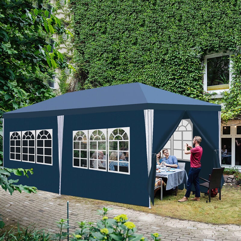 Tonnelle Pavillon Tente de Fête – Tentes de fête pour des événements festifs, pavillon de jardin et abri pour votre jardin 3x6m Bleu - Vingo