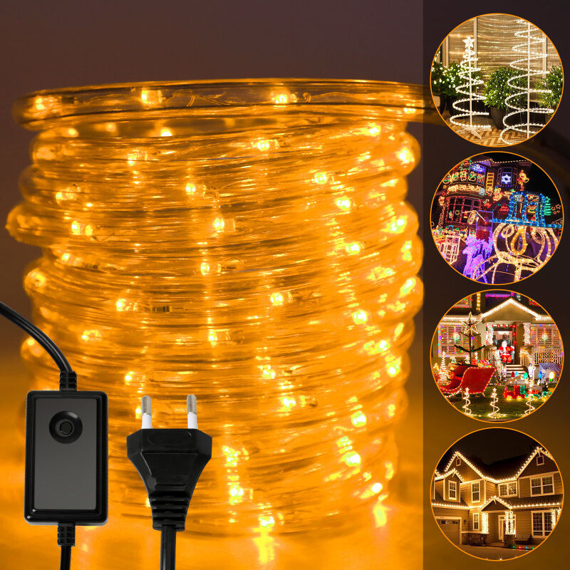 SWANEW Tube lumineux LED Chaîne lumineuse Extérieur/Intérieur Noël 10M Jaune
