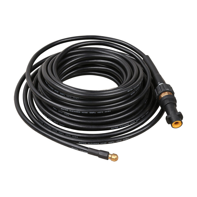Vingo - Tuyau pour nettoyeur haute pression Tuyau déboucheur flexible noir Nettoyage de canalisations 30m