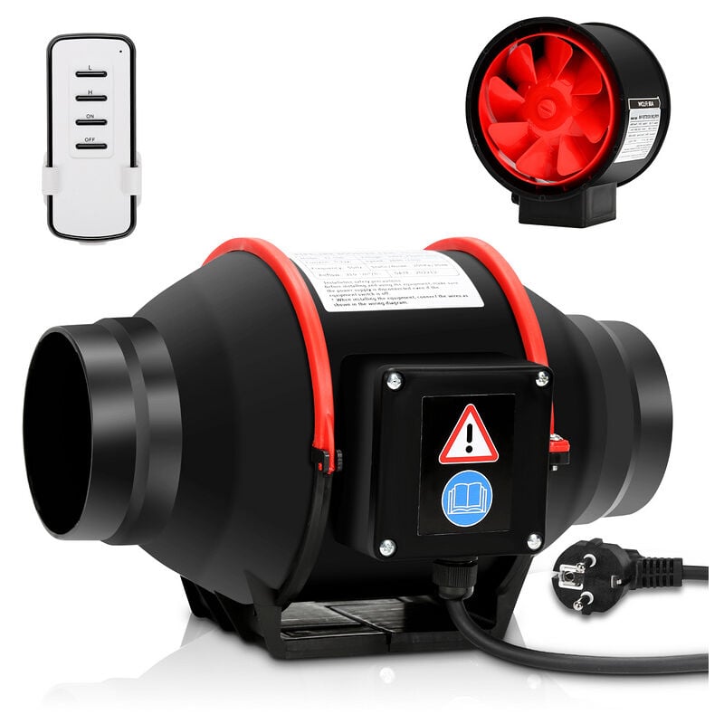 Ventilateur de conduit 100 mm ventilateur de salle de bain avec télécommande ventilateur ventilateur mural silencieux ventilateur d'extraction - Vingo