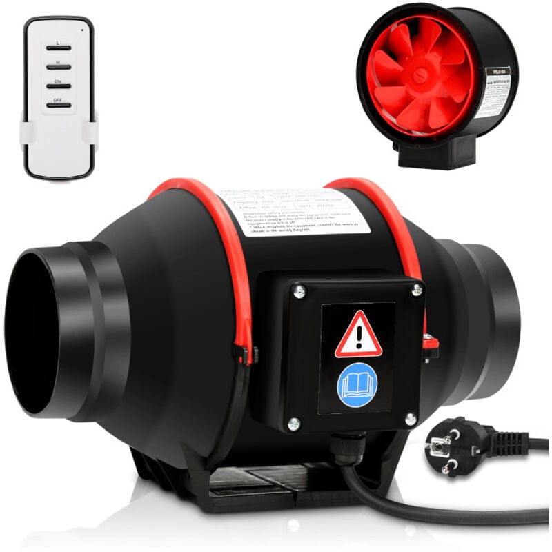 Ventilateur de conduit 100 mm ventilateur de salle de bain avec télécommande ventilateur ventilateur mural silencieux ventilateur d'extraction - Vingo