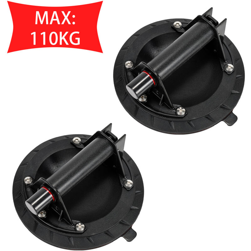 Ventouse en 2 parties, ventouse pour verre, support de ventouse en aluminium 100KG, ventouse à vide pour verre - Vingo