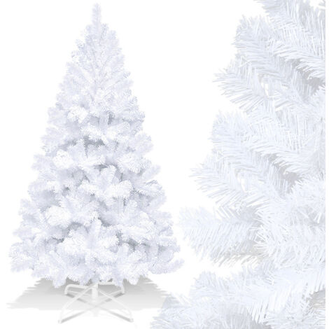 VINGO Wolketon Weihnachtsbaum Weihnachtsdeko Kunststoff Auswahl mit Ständer 150cm Weiß - Weiß