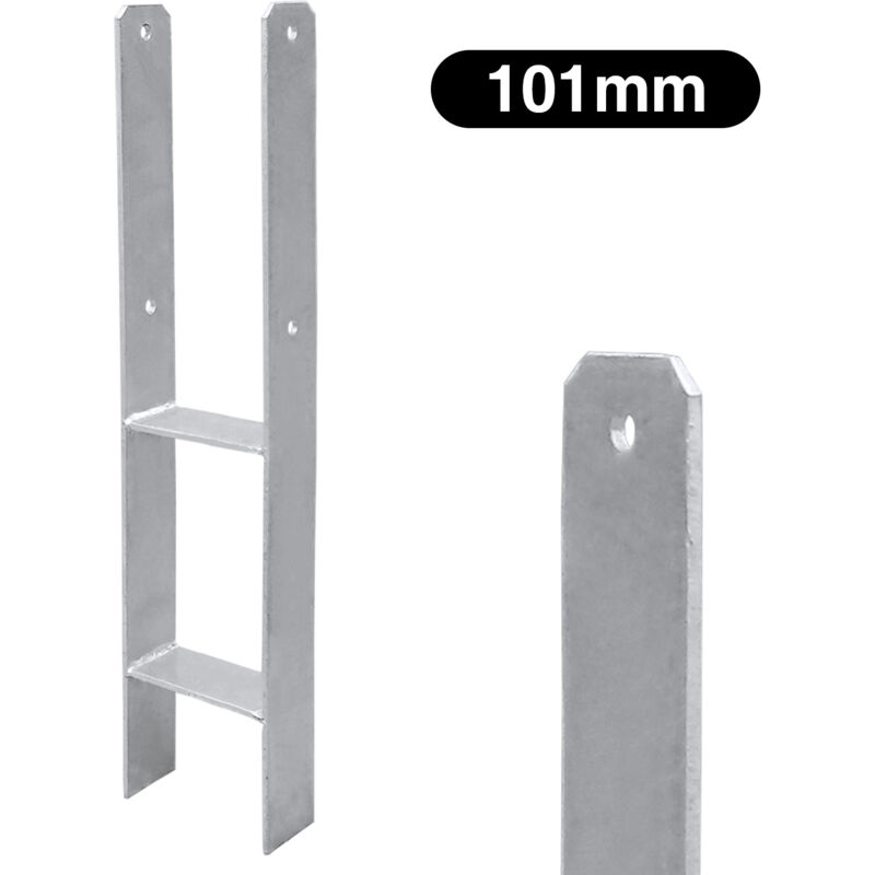 4x Ancres h support de poteau Ancre de clôture Pied de poteau Ancre de sol Douille de sol 101 mm - Vingo