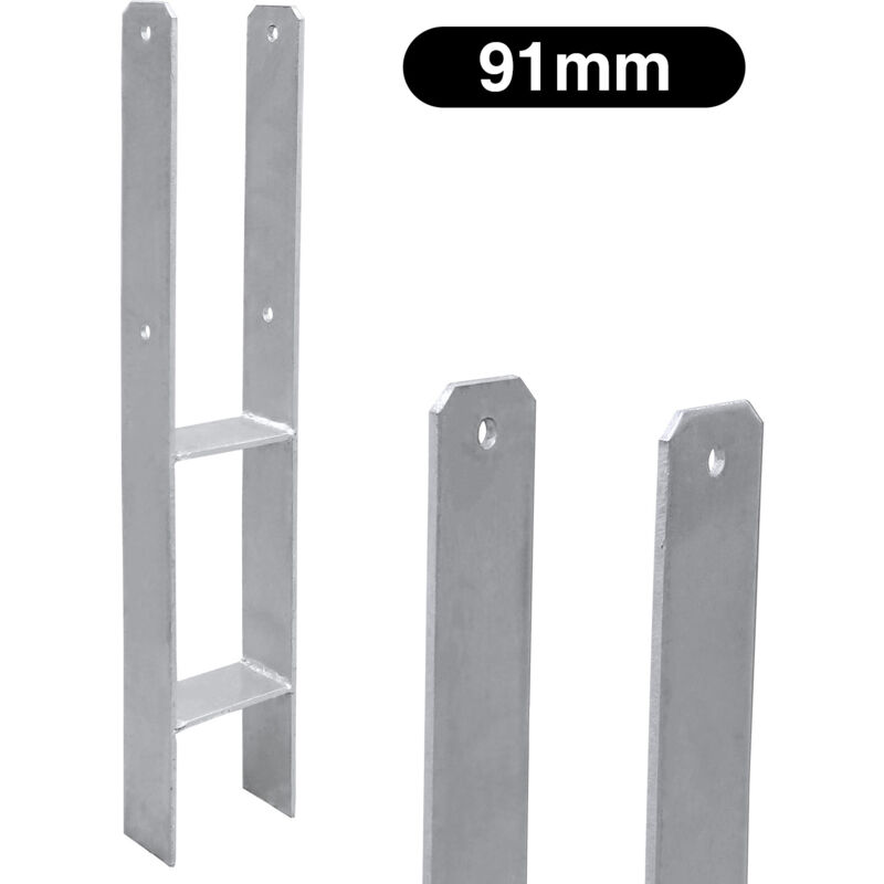 8x Ancres h support de poteau Ancres de poteau Chaussures de poteau Carport Poutre h Ancres de poteau Douille de sol 91 mm - Vingo