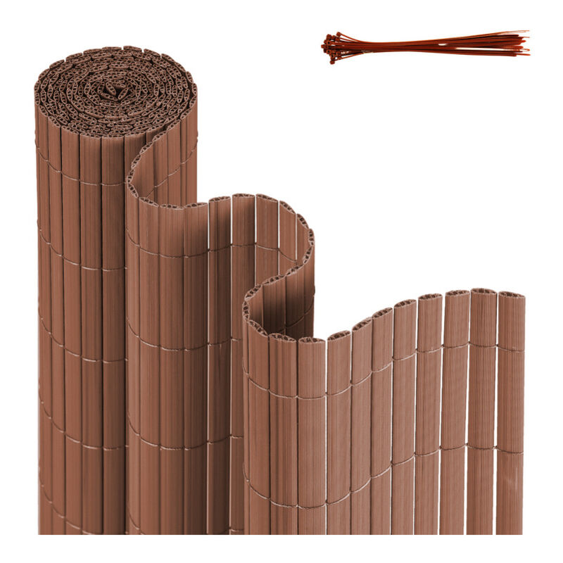 VINGOCanisse en PVC Canisse PVC pour jardin balcon terrasse. Balcon clôture brise-vent Marron 180 x 500cm
