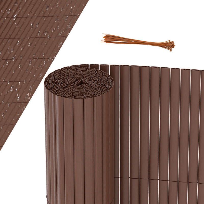 VINGOCanisse en PVC Canisse PVC pour jardin balcon terrasse. Balcon clôture brise-vent Marron 160 x 600cm