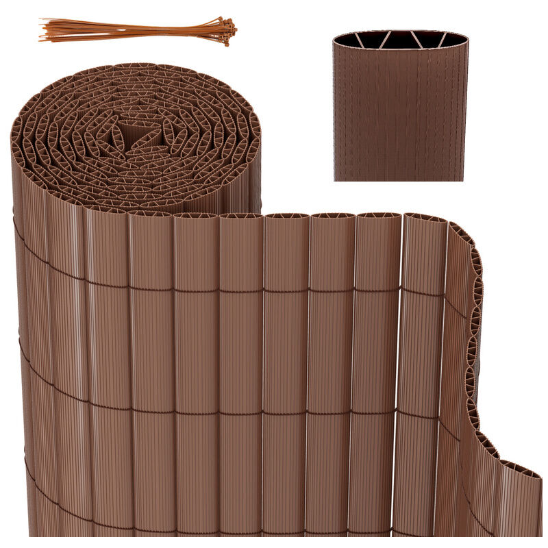 Canisse pvc pour jardin balcon terrasse Balcon clôture brise-vent Stores Balcon Marron 180 x 800cm - Vingo