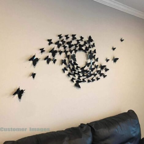 vingt-quatreFilm package 3DPapillon - Noir - Sticker mural amovible