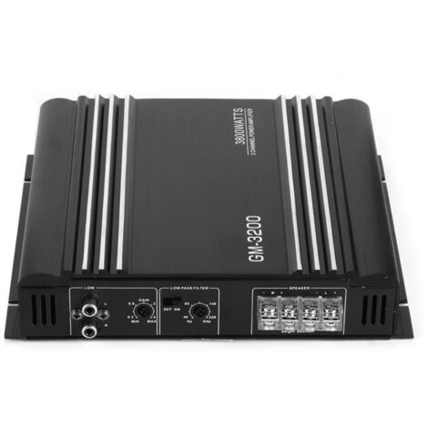 VINGVO Amplificateur stéréo de voiture Amplificateur de Puissance Audio à 2 Canaux 3800W Ampli Stéréo Hifi Auto en Alliage