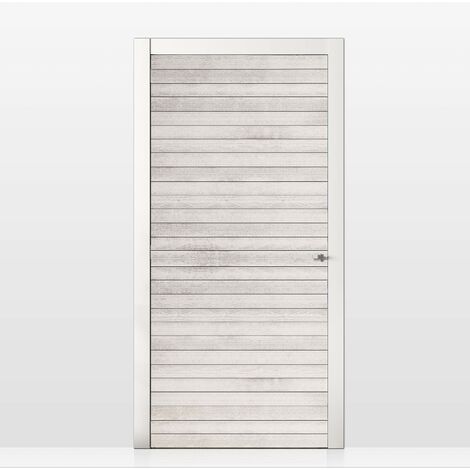 Vinilo Adhesivo Decorativo para Puertas. 83cm x 204cm, Paneles De Madera  Blanca Cepillado