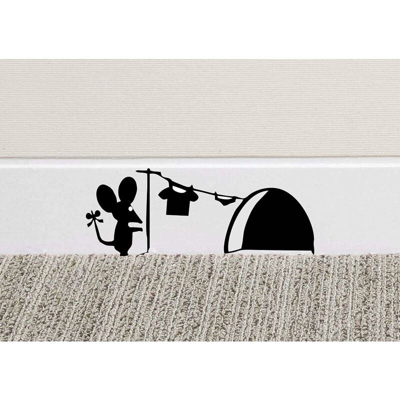 

Vinilo decorativo para pared con agujero de ratón, calcomanía de vinilo para lavado, zócalo para el hogar, divertido de Black Country Vinyls