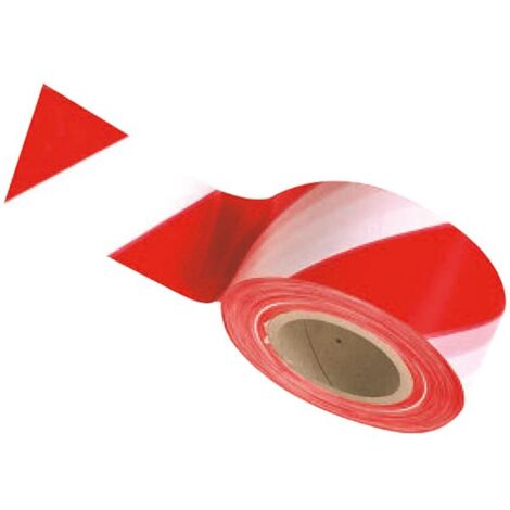 VINMER - Ruban signalisation chantier rouge blanc 100m x 50mm
