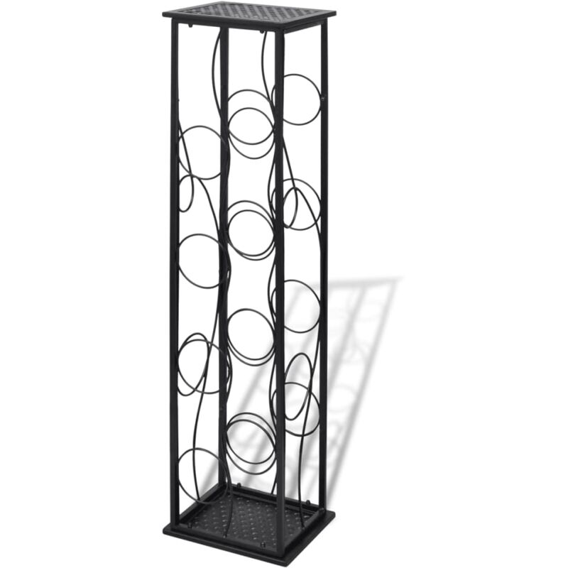 

vidaXL Botellero de metal para 8 botellas - Negro