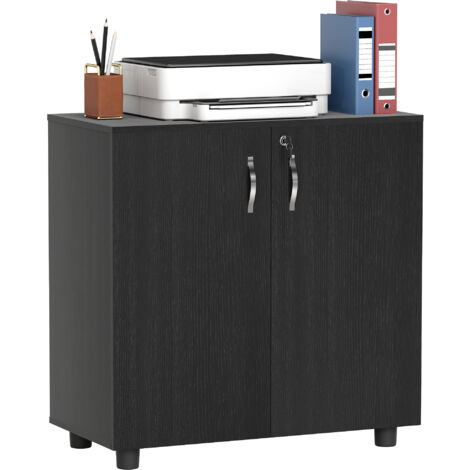 Vinsetto 2-Tier Locking Office Storage Cabinet File Organisation w/ Handles Keys Black