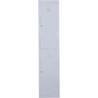 Vinsetto Armadietto Guardaroba in Acciaio 4 Ripiani 2 Porte con Chiusura di Sicurezza, Grigio, 38x46x180cm