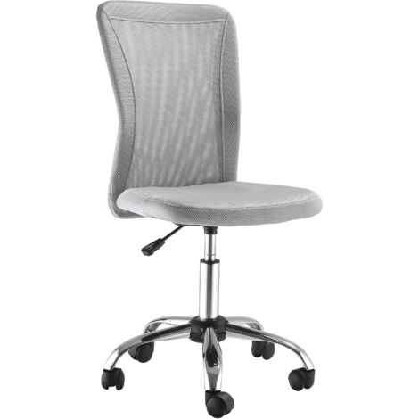 Vinsetto Chaise de bureau ergonomique fauteuil de bureau hauteur réglable piètement chromé pivotant 360° revêtement maille gris