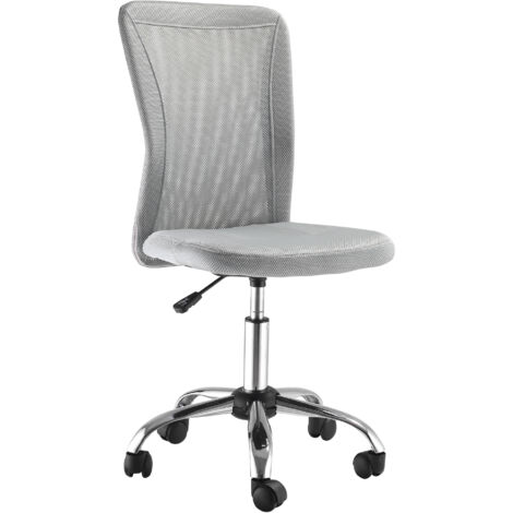 Vinsetto Chaise de bureau ergonomique fauteuil de bureau hauteur réglable piètement chromé pivotant 360° revêtement maille gris