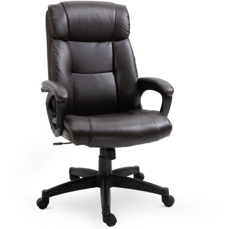 Vinsetto – Chaise de bureau ergonomique réglable – Rembourrage en mousse – Revêtement synthétique PU – Hauteur d'assise 49-58,5 cm – Roulettes pivotantes 360° - PU 64 X