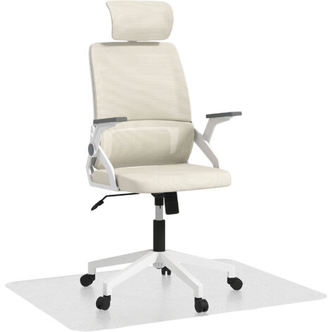 Vinsetto conjunto de oficina incluye 1 silla de oficina de malla con altura ajustable reposacabezas regulable y 1 alfombra protectora