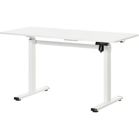 main image of "Vinsetto Electric Height Adjustable Standing Desk Sit Stand Desk with Large Desktop, Motor, Stand up Desk for Home Office, White"