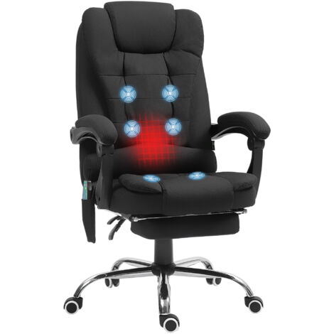 Vinsetto Ergonomic Heated 6 Points Vibration Massage Office Chair, Black