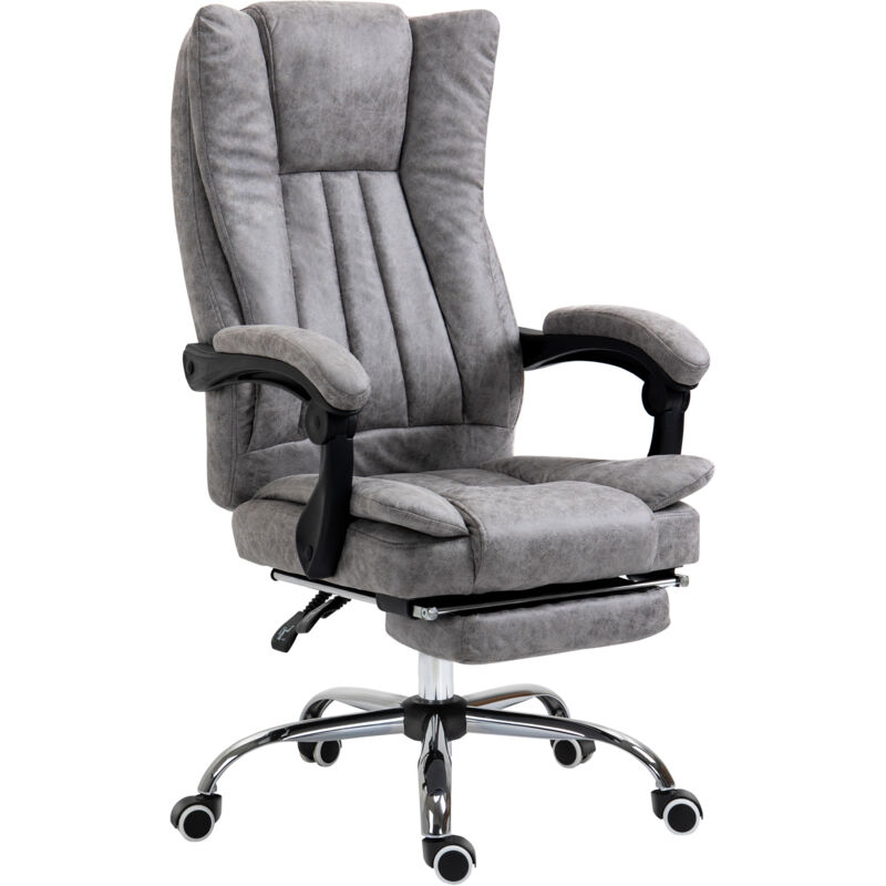 Vinsetto - Executive Office Chair Computer Desk Chair for Home w/ Footrest Grey