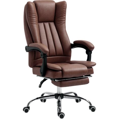 Vinsetto Executive Office Chair Computer Desk Chair for Home w/ Footrest Brown