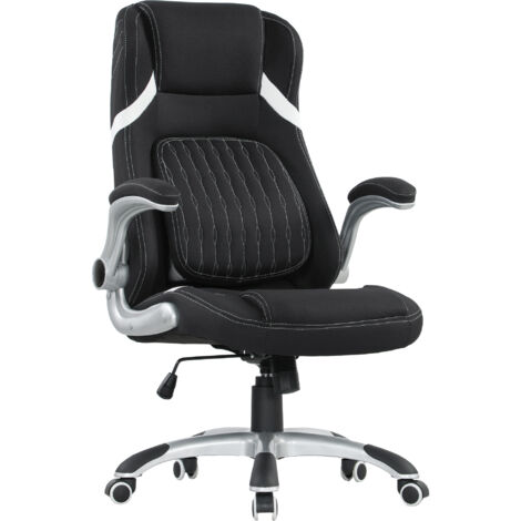 Vinsetto Fabric Office Desk Chair w/ Adjustable Height Tilt Function Black