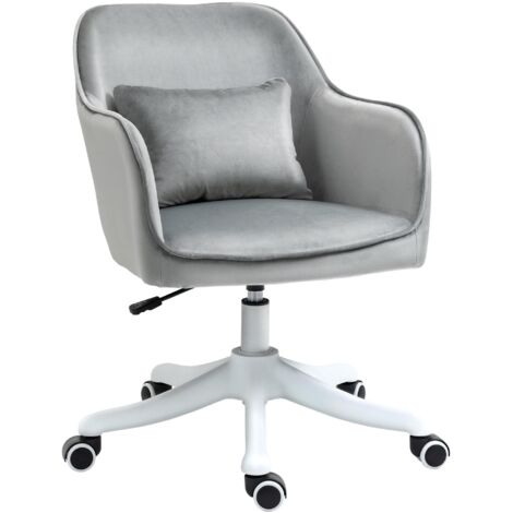 Vinsetto Fauteuil de Bureau Massant, Ergonomique, Pivotant 360°, Hauteur Réglable, Tissu Velours, Gris