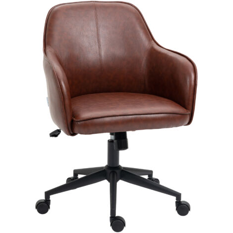 Vinsetto Fauteuil de Bureau Réglable en Hauteur, Pivotant, Dimensions 58.5x62x91 cm, Marron