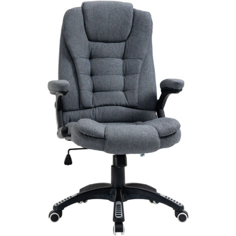 Vinsetto High Back Home Office Chair Swivel Fabric Desk Chair Dark Grey