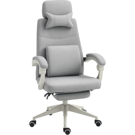 Vinsetto Home Office Chair Reclining Computer Chair w/ Lumbar Support Grey