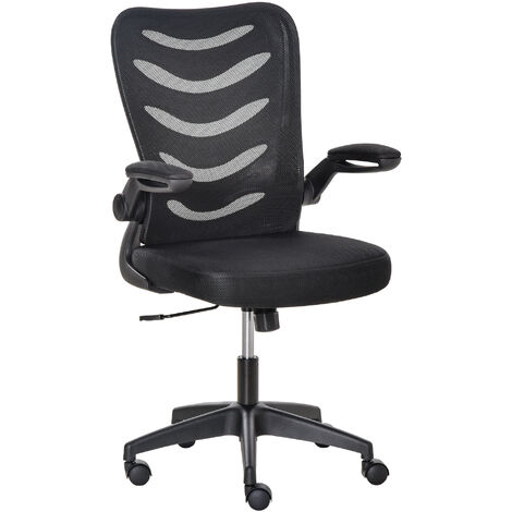 Vinsetto Mesh Office Chair Home Swivel Task Chair w/ Lumbar Support, Arm, Black