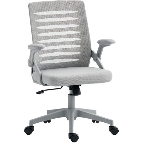 Vinsetto Mesh Office Chair Home Swivel Task Chair w/ Lumbar Support, Arm Grey
